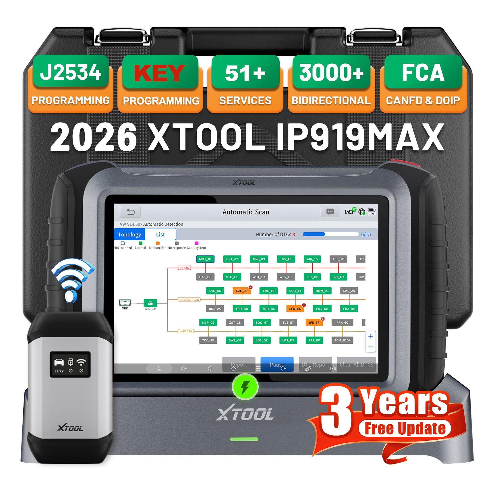 Car Diagnostic Tool - Magazyn UE XTOOL IP919MAX J2534 Narzędzie
