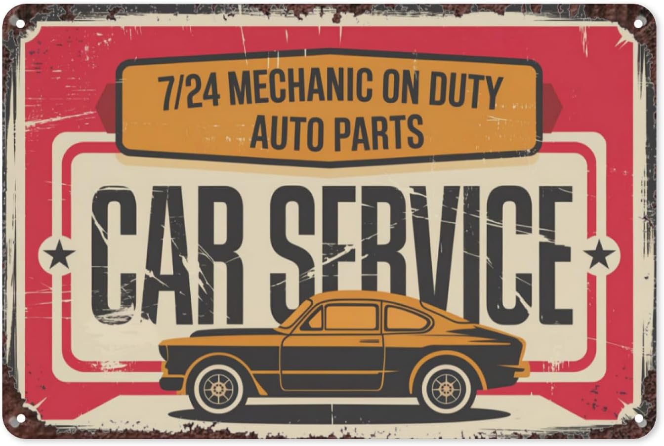 Auto Repair Shop Signs - Tabliczka Metalowa w Stylu Retro z