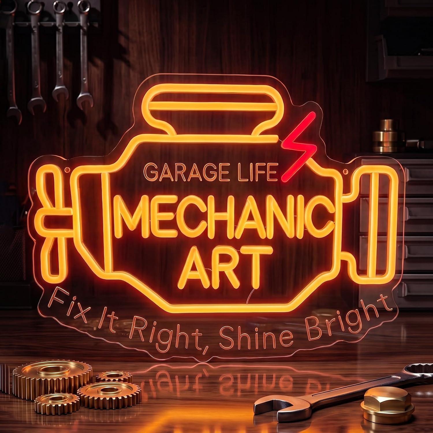 Neonowy Znak Mechanic Art z Po – Auto Repair Shop Signs recenzja i cena