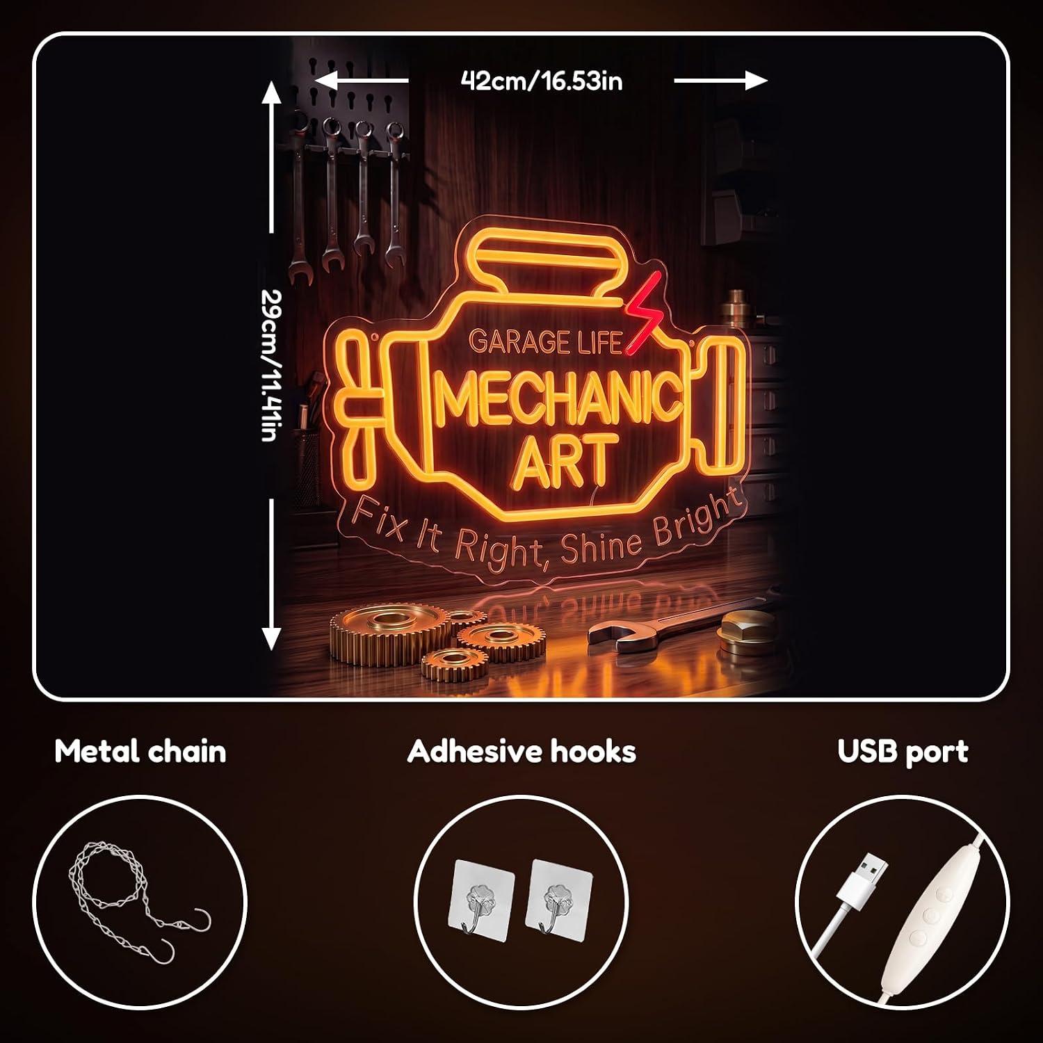 Neonowy Znak Mechanic Art z Po – Auto Repair Shop Signs recenzja i cena