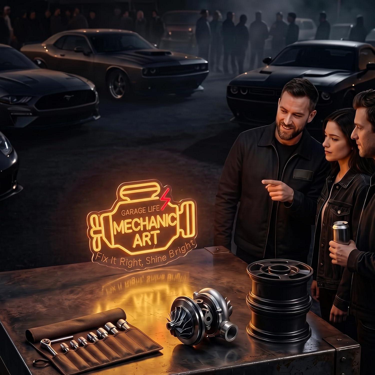 Neonowy Znak Mechanic Art z Po – Auto Repair Shop Signs recenzja i cena