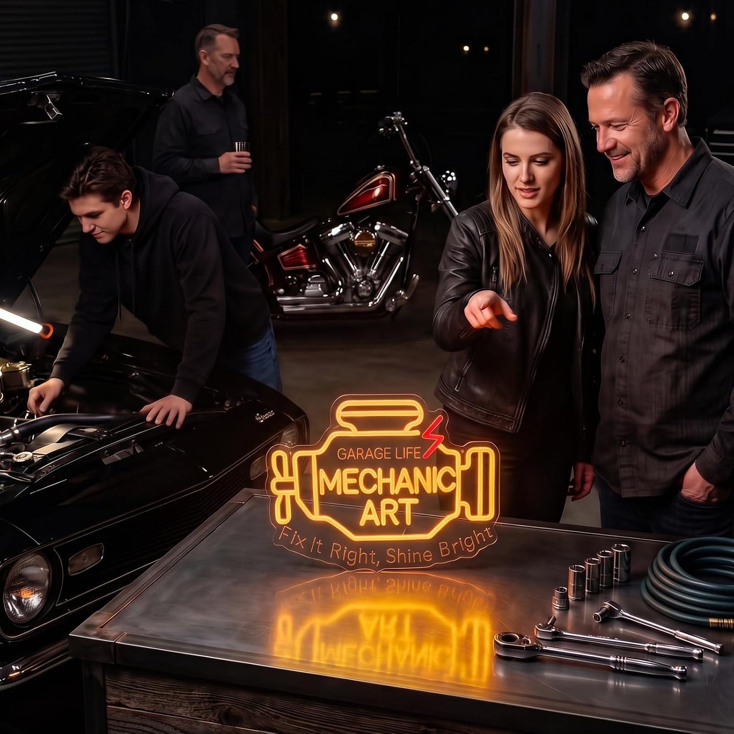 Neonowy Znak Mechanic Art z Po – Auto Repair Shop Signs recenzja i cena